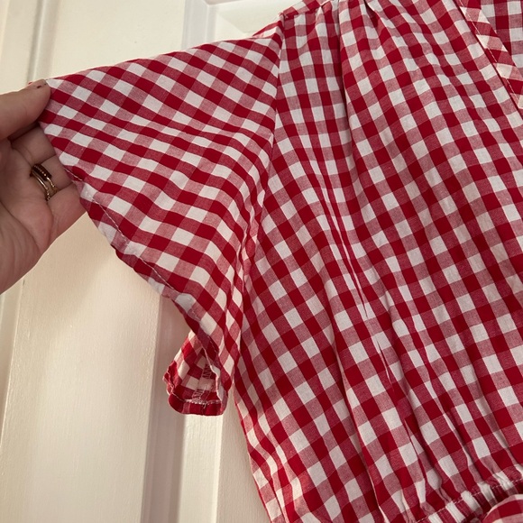 Elan Red Checkered Women's Blouse - Picture 5 of 6